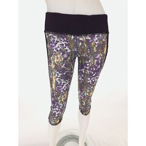 LULULEMON 10 Run: Top Speed Crop Floral Black White Multi FSWM RARE!